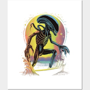 Alien surfing 88071 Posters and Art